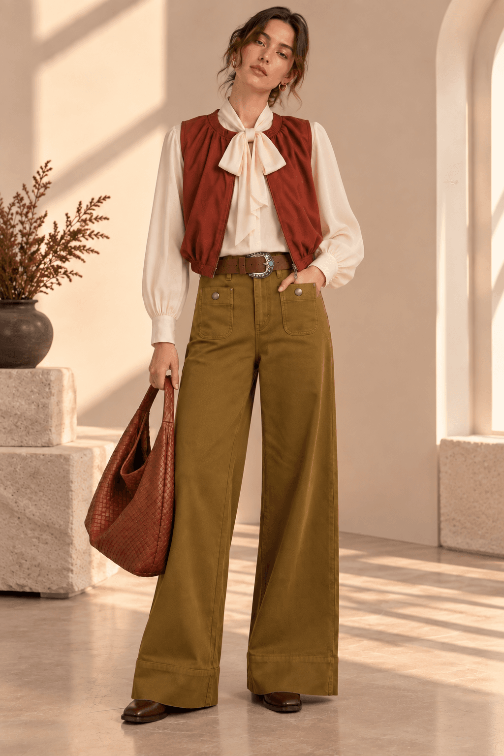 Utility Wide-Leg Trousers