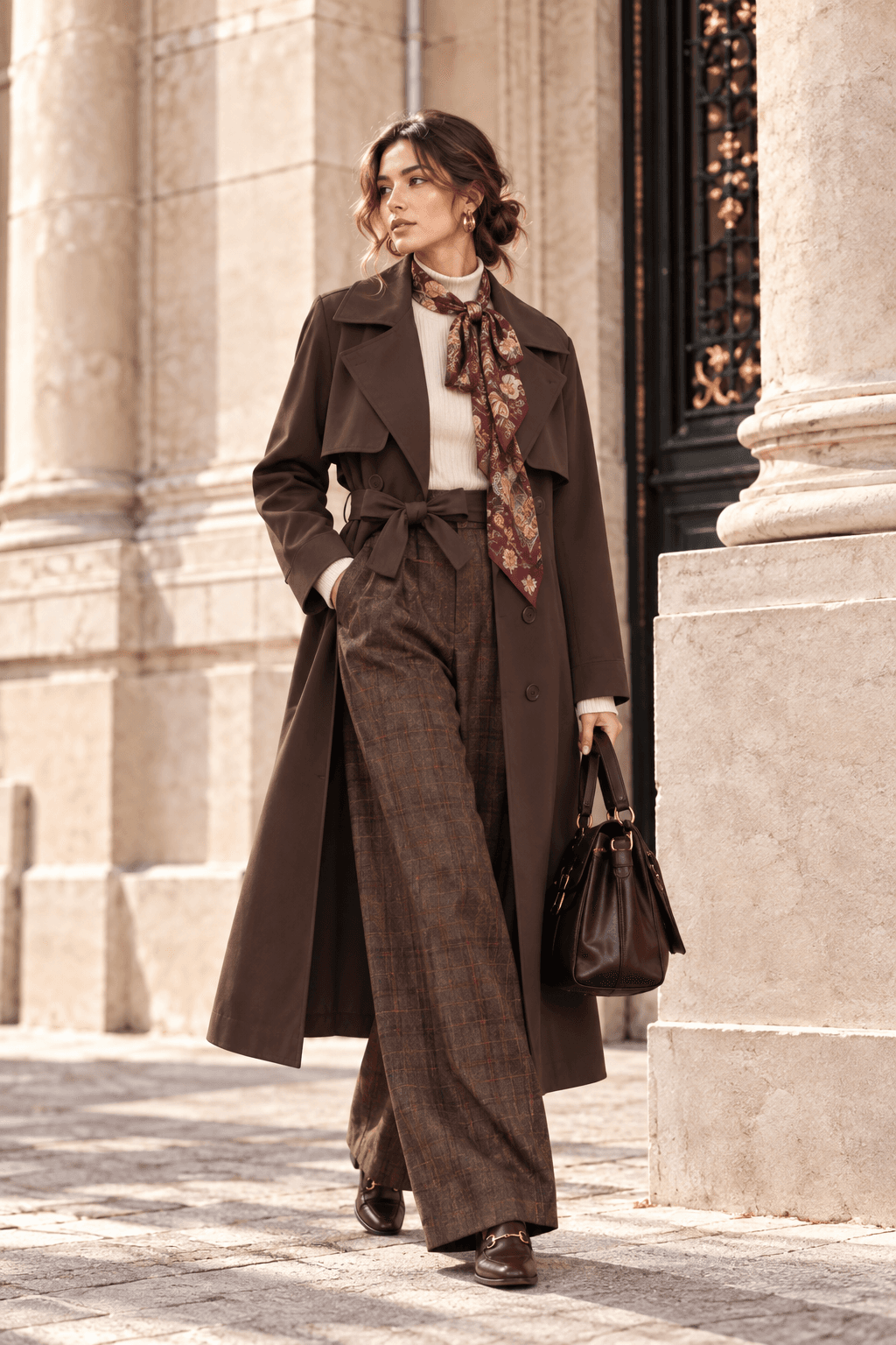 Long Belted Trench Coat